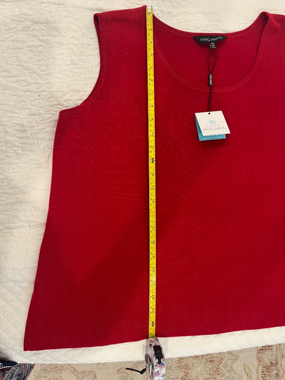 Red Ming wang sweater tank 3x - Picture 3 of 5